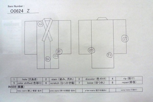 画像13: O0624Z 女性用浴衣（日本製）  綿 白, 氷割 【中古】【USED】【リサイクル】 ★☆☆☆☆【O0624Z】 (13)