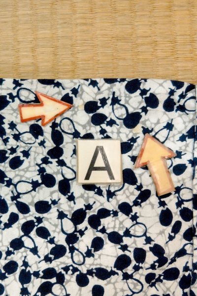 画像14: O0624Z 女性用浴衣（日本製）  綿 白, 氷割 【中古】【USED】【リサイクル】 ★☆☆☆☆【O0624Z】 (14)