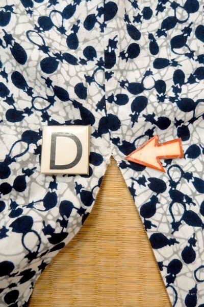 画像17: O0624Z 女性用浴衣（日本製）  綿 白, 氷割 【中古】【USED】【リサイクル】 ★☆☆☆☆【O0624Z】 (17)