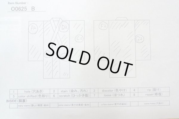画像13: O0625B 女性用浴衣（日本製）  綿麻 深い藍,  【中古】【USED】【リサイクル】 ★★☆☆☆【O0625B】 (13)
