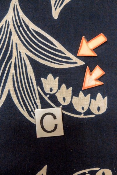 画像16: O0625B 女性用浴衣（日本製）  綿麻 深い藍,  【中古】【USED】【リサイクル】 ★★☆☆☆【O0625B】 (16)