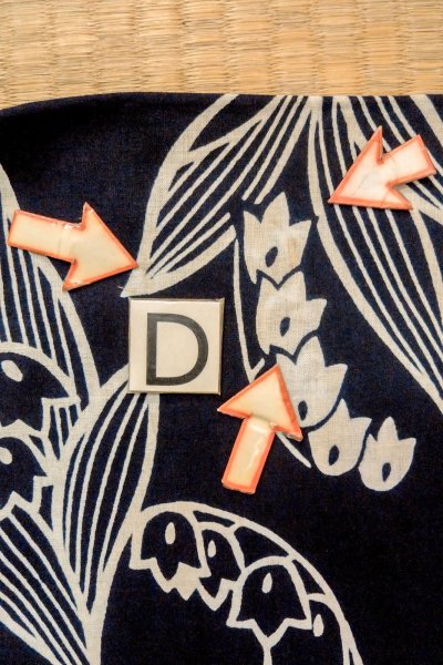 画像17: O0625B 女性用浴衣（日本製）  綿麻 深い藍,  【中古】【USED】【リサイクル】 ★★☆☆☆【O0625B】 (17)