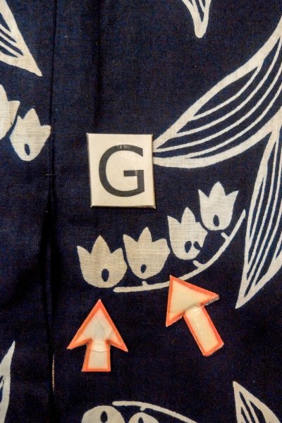 画像20: O0625B 女性用浴衣（日本製）  綿麻 深い藍,  【中古】【USED】【リサイクル】 ★★☆☆☆【O0625B】 (20)