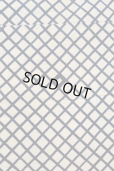 画像5: O0625C 女性用浴衣（日本製）  綿麻 深い藍, チェック柄 【中古】【USED】【リサイクル】 ★★☆☆☆【O0625C】 (5)