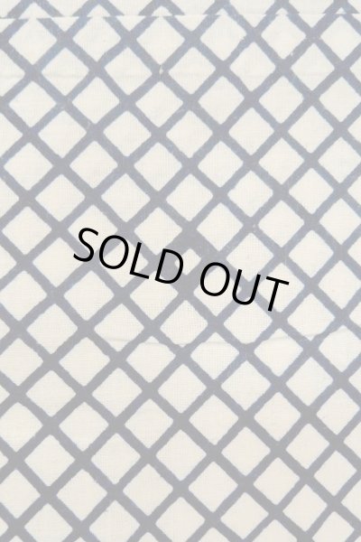 画像6: O0625C 女性用浴衣（日本製）  綿麻 深い藍, チェック柄 【中古】【USED】【リサイクル】 ★★☆☆☆【O0625C】 (6)