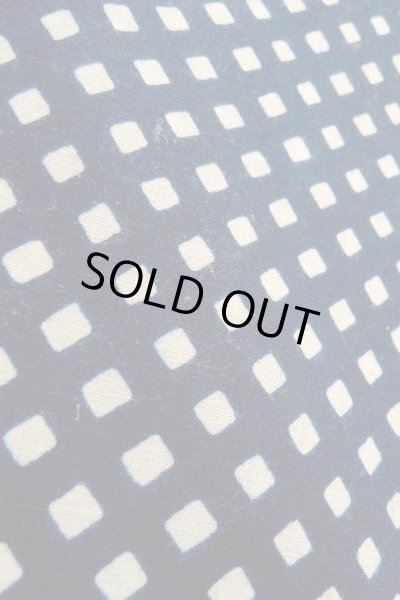 画像9: O0625C 女性用浴衣（日本製）  綿麻 深い藍, チェック柄 【中古】【USED】【リサイクル】 ★★☆☆☆【O0625C】 (9)