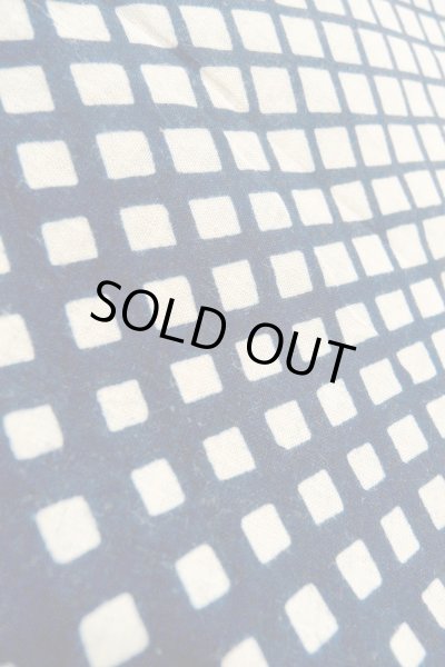 画像10: O0625C 女性用浴衣（日本製）  綿麻 深い藍, チェック柄 【中古】【USED】【リサイクル】 ★★☆☆☆【O0625C】 (10)