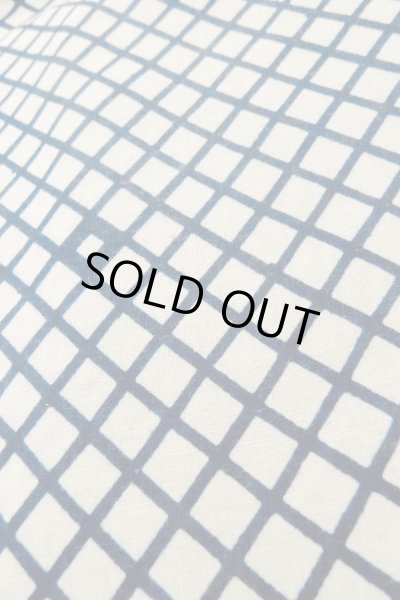 画像11: O0625C 女性用浴衣（日本製）  綿麻 深い藍, チェック柄 【中古】【USED】【リサイクル】 ★★☆☆☆【O0625C】 (11)