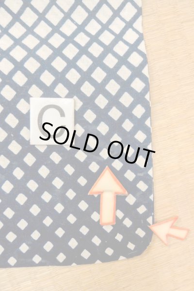 画像18: O0625C 女性用浴衣（日本製）  綿麻 深い藍, チェック柄 【中古】【USED】【リサイクル】 ★★☆☆☆【O0625C】 (18)