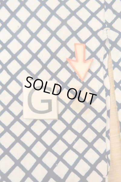 画像22: O0625C 女性用浴衣（日本製）  綿麻 深い藍, チェック柄 【中古】【USED】【リサイクル】 ★★☆☆☆【O0625C】 (22)