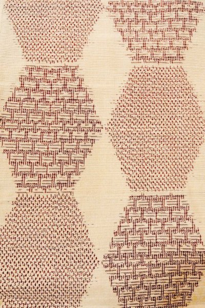 画像5: O0711B 女性用紬  シルク（正絹） オフ　ホワイト, 幾何学模様 【中古】【USED】【リサイクル】 ★★★☆☆【O0711B】 (5)