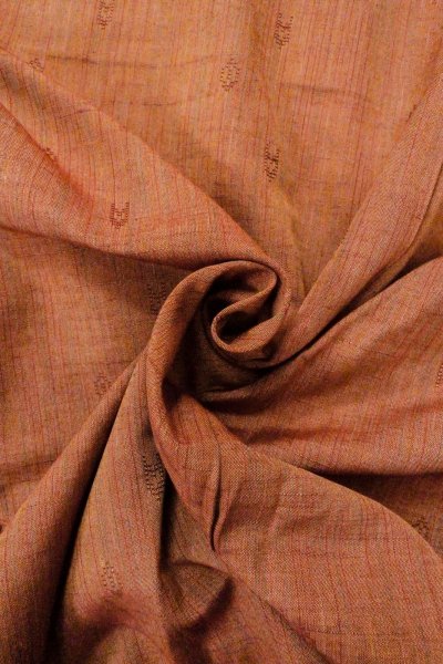 画像11: O0711D 女性用紬  シルク（正絹） 灰色がかった朱赤, 線 【中古】【USED】【リサイクル】 ★★★★☆【O0711D】 (11)