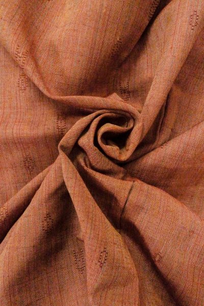 画像12: O0711D 女性用紬  シルク（正絹） 灰色がかった朱赤, 線 【中古】【USED】【リサイクル】 ★★★★☆【O0711D】 (12)