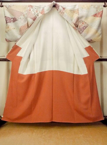 画像2: O0711E 女性用小紋  シルク（正絹） マルチカラー, 花 【中古】【USED】【リサイクル】 ★★★★☆【O0711E】 (2)