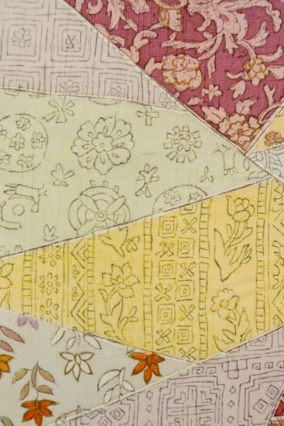 画像5: O0711E 女性用小紋  シルク（正絹） マルチカラー, 花 【中古】【USED】【リサイクル】 ★★★★☆【O0711E】 (5)