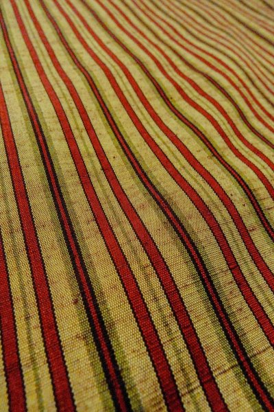 画像10: O0711G 女性用紬  シルク（正絹） マルチカラー, 縞 【中古】【USED】【リサイクル】 ★★★☆☆【O0711G】 (10)