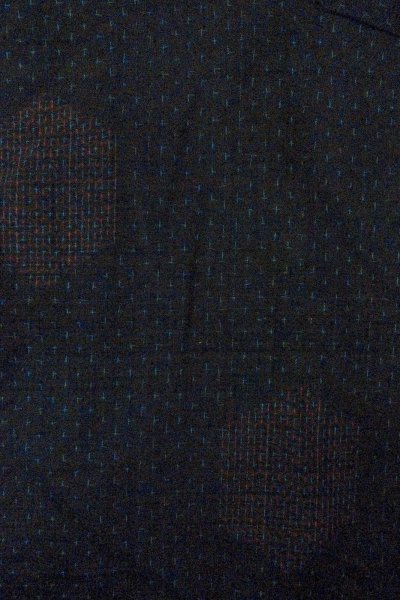 画像3: O0711H 女性用紬 石下結城紬 シルク（正絹） 黒, 亀甲 【中古】【USED】【リサイクル】 ★★★★☆【O0711H】 (3)