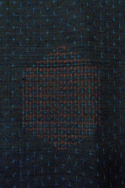 画像5: O0711H 女性用紬 石下結城紬 シルク（正絹） 黒, 亀甲 【中古】【USED】【リサイクル】 ★★★★☆【O0711H】 (5)