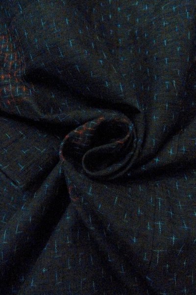 画像11: O0711H 女性用紬 石下結城紬 シルク（正絹） 黒, 亀甲 【中古】【USED】【リサイクル】 ★★★★☆【O0711H】 (11)