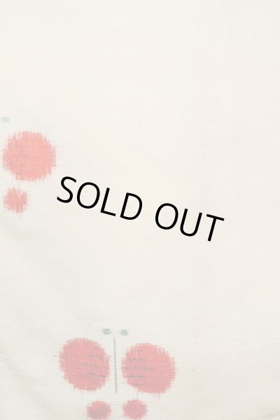 画像4: O0711P 女性用紬  シルク（正絹） オフ　ホワイト, 蝶々 【中古】【USED】【リサイクル】 ★★☆☆☆【O0711P】 (4)