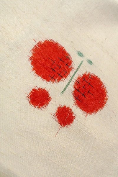 画像8: O0711P 女性用紬  シルク（正絹） オフ　ホワイト, 蝶々 【中古】【USED】【リサイクル】 ★★☆☆☆【O0711P】 (8)