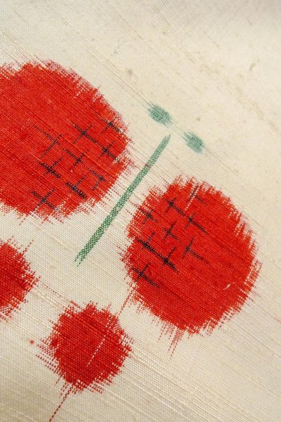 画像9: O0711P 女性用紬  シルク（正絹） オフ　ホワイト, 蝶々 【中古】【USED】【リサイクル】 ★★☆☆☆【O0711P】 (9)