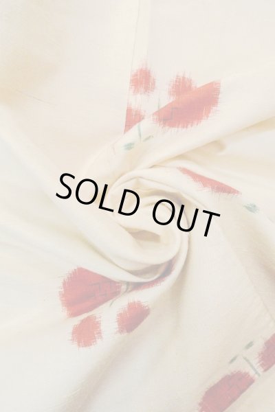 画像11: O0711P 女性用紬  シルク（正絹） オフ　ホワイト, 蝶々 【中古】【USED】【リサイクル】 ★★☆☆☆【O0711P】 (11)