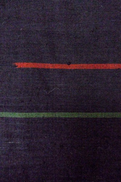 画像6: O0711R 女性用紬  シルク（正絹） 黒, 花 【中古】【USED】【リサイクル】 ★★★☆☆【O0711R】 (6)