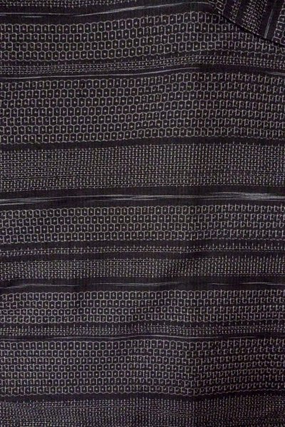 画像3: O0711T 女性用紬  シルク（正絹） 黒, 亀甲 【中古】【USED】【リサイクル】 ★★★★☆【O0711T】 (3)