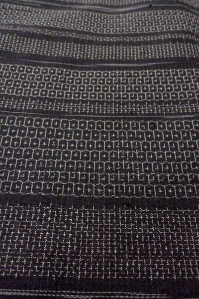 画像10: O0711T 女性用紬  シルク（正絹） 黒, 亀甲 【中古】【USED】【リサイクル】 ★★★★☆【O0711T】 (10)