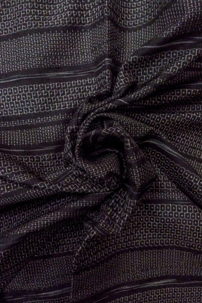 画像12: O0711T 女性用紬  シルク（正絹） 黒, 亀甲 【中古】【USED】【リサイクル】 ★★★★☆【O0711T】 (12)