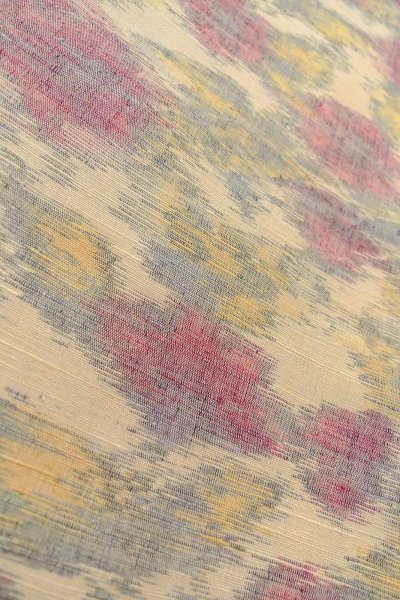 画像9: O0711U 女性用紬  シルク（正絹） オフ　ホワイト, 花 【中古】【USED】【リサイクル】 ★★★☆☆【O0711U】 (9)