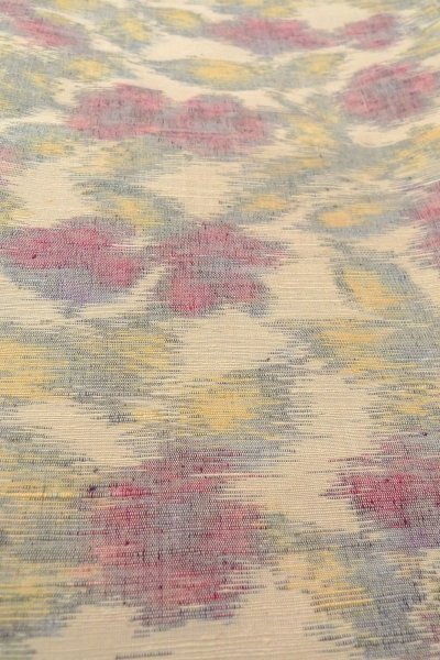 画像10: O0711U 女性用紬  シルク（正絹） オフ　ホワイト, 花 【中古】【USED】【リサイクル】 ★★★☆☆【O0711U】 (10)