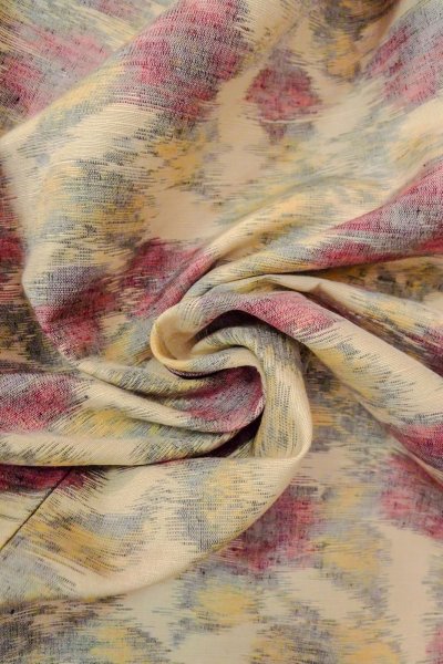 画像12: O0711U 女性用紬  シルク（正絹） オフ　ホワイト, 花 【中古】【USED】【リサイクル】 ★★★☆☆【O0711U】 (12)