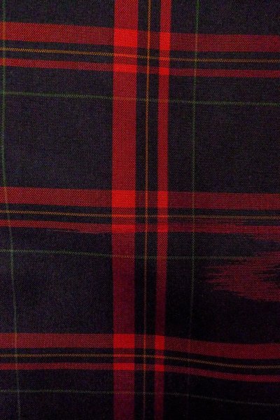 画像6: O0711V 女性用紬 大島紬 シルク（正絹） 黒, チェック柄 【中古】【USED】【リサイクル】 ★★★★☆【O0711V】 (6)