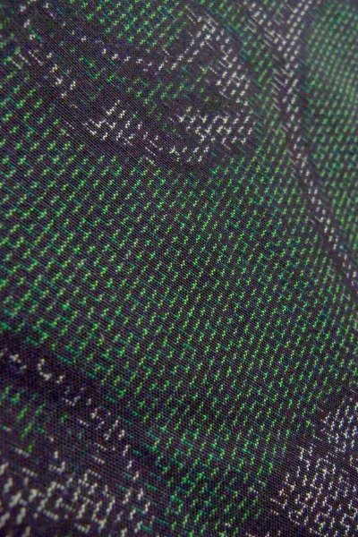 画像11: O0711W 女性用紬  シルク（正絹） 深い緑色, 唐花 【中古】【USED】【リサイクル】 ★★★★☆【O0711W】 (11)