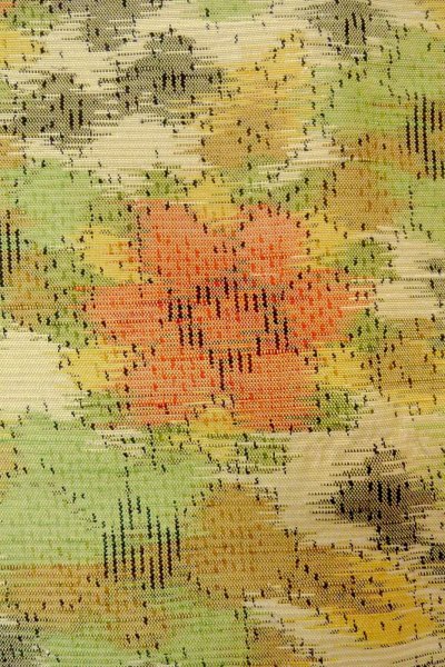 画像6: O0711Y 女性用紬 十日町紬 シルク（正絹） 淡いオフ　ホワイト, 花 【中古】【USED】【リサイクル】 ★★★★☆【O0711Y】 (6)