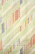 画像4: O0711Z 女性用紬  シルク（正絹） 淡いマルチカラー, 幾何学模様 【中古】【USED】【リサイクル】 ★★★☆☆【O0711Z】 (4)