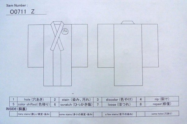 画像13: O0711Z 女性用紬  シルク（正絹） 淡いマルチカラー, 幾何学模様 【中古】【USED】【リサイクル】 ★★★☆☆【O0711Z】 (13)