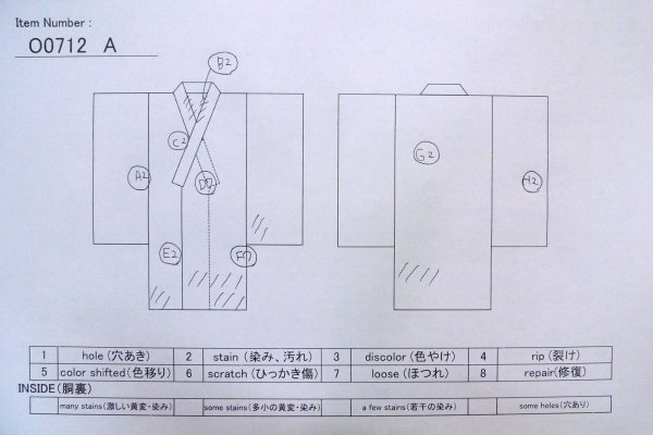 画像10: O0712A 女性用紬  シルク（正絹） ベージュ, 線 【中古】【USED】【リサイクル】 ★☆☆☆☆【O0712A】 (10)