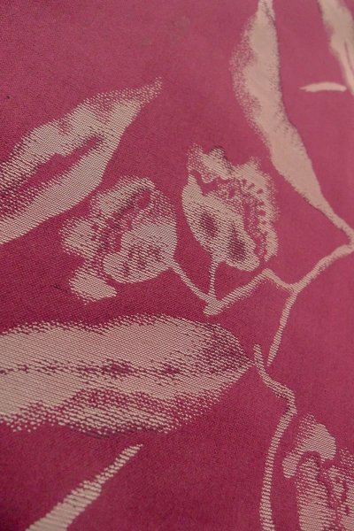 画像8: O0712B 女性用織  シルク（正絹） 深いえんじ, 花 【中古】【USED】【リサイクル】 ★★☆☆☆【O0712B】 (8)