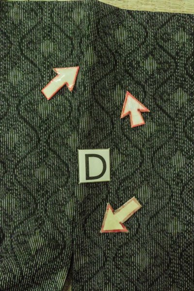 画像12: O0718A 女性用紬  シルク（正絹） 深い緑色, 立涌 【中古】【USED】【リサイクル】 ★★★☆☆【O0718A】 (12)