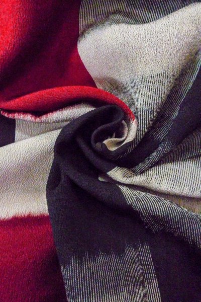 画像12: O0718E 女性用織  シルク（正絹） マルチカラー, チェック柄 【中古】【USED】【リサイクル】 ★★☆☆☆【O0718E】 (12)