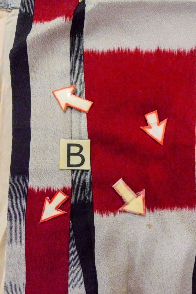 画像15: O0718E 女性用織  シルク（正絹） マルチカラー, チェック柄 【中古】【USED】【リサイクル】 ★★☆☆☆【O0718E】 (15)