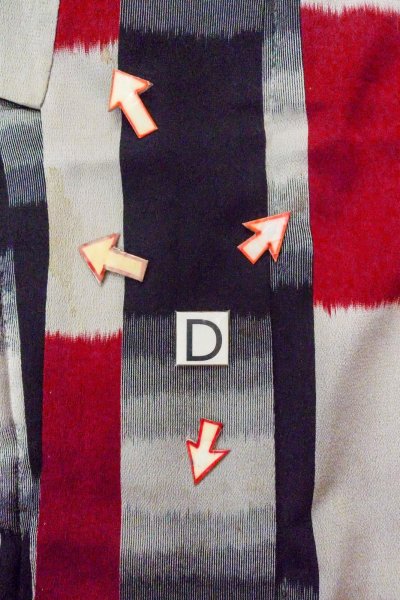 画像17: O0718E 女性用織  シルク（正絹） マルチカラー, チェック柄 【中古】【USED】【リサイクル】 ★★☆☆☆【O0718E】 (17)