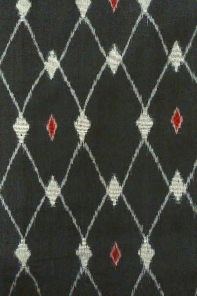 画像4: O0718F 女性用織  シルク（正絹） 黒, 菱 【中古】【USED】【リサイクル】 ★★★☆☆【O0718F】 (4)
