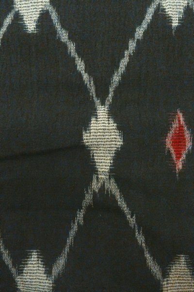 画像7: O0718F 女性用織  シルク（正絹） 黒, 菱 【中古】【USED】【リサイクル】 ★★★☆☆【O0718F】 (7)