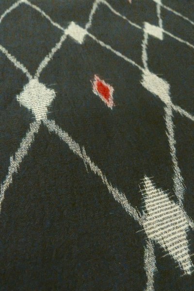 画像10: O0718F 女性用織  シルク（正絹） 黒, 菱 【中古】【USED】【リサイクル】 ★★★☆☆【O0718F】 (10)