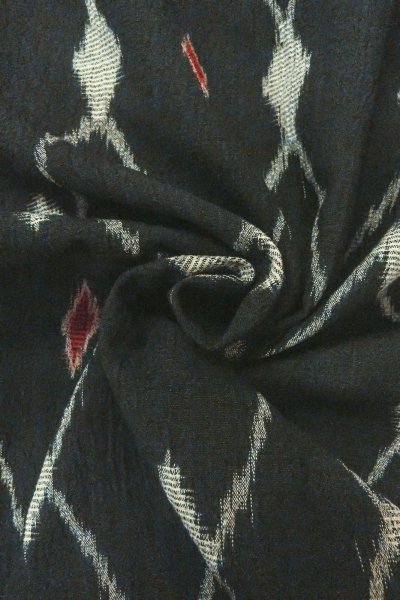 画像11: O0718F 女性用織  シルク（正絹） 黒, 菱 【中古】【USED】【リサイクル】 ★★★☆☆【O0718F】 (11)
