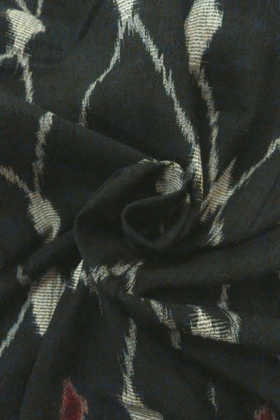 画像12: O0718F 女性用織  シルク（正絹） 黒, 菱 【中古】【USED】【リサイクル】 ★★★☆☆【O0718F】 (12)
